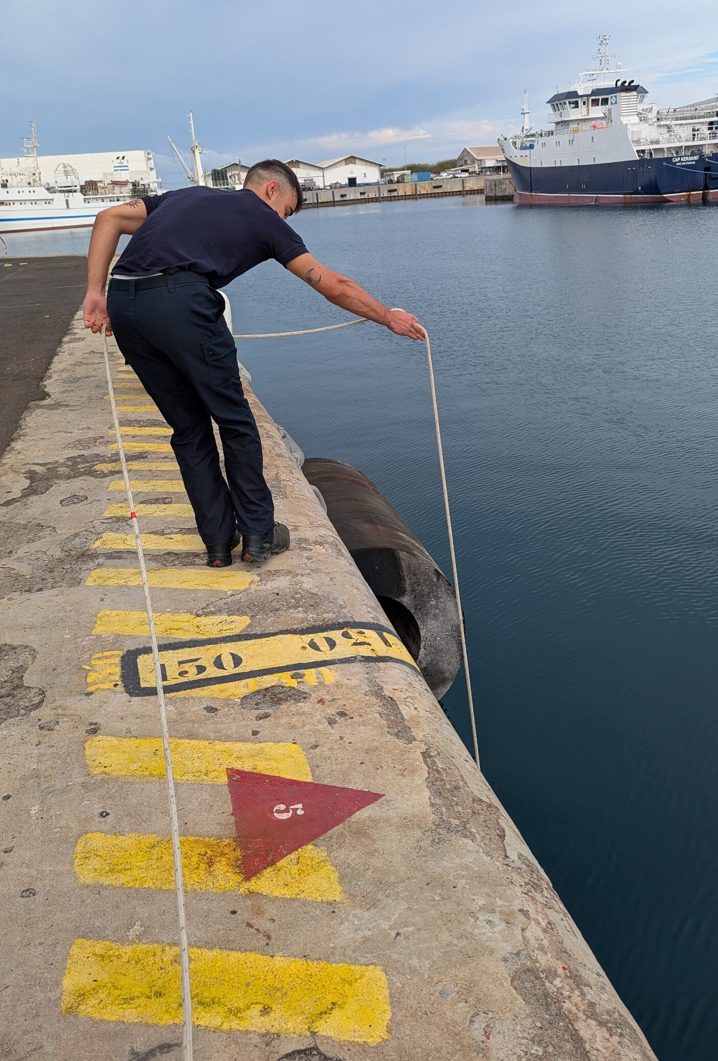Réalisation d’un prélèvement au port, effectué le matin de la visite du COMSUP – 13/11/2025