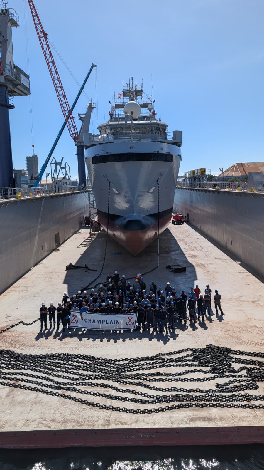 Fin des travaux du BSAOM Champlain au dock Titan Fin des travaux du BSAOM Champlain au dock Titan
